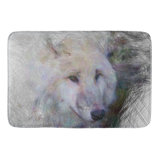 artistic animal wolf bath mat (Front)