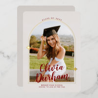 Artistic Arch Graduation Foil Invitation