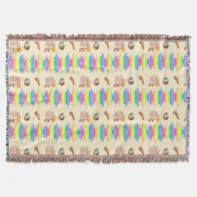 Artistic Artsy  Throw Blanket (Front)