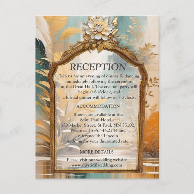 Artistic Asian Oriental Waves & Sceneries Announcement Postcard (Front)