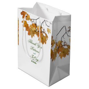Artistic Autumn Leaves Wedding Medium Gift Bag