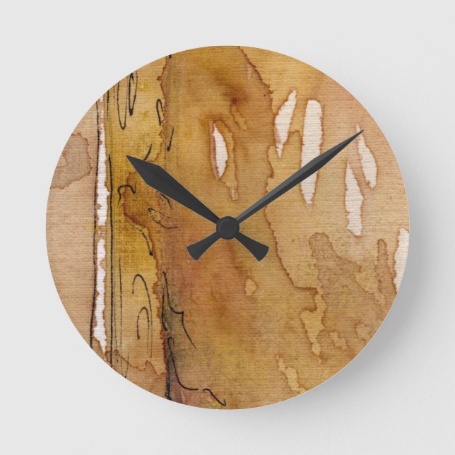 Artistic background watercolor round clock (Front)
