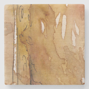 Artistic background watercolor stone coaster