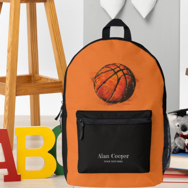 Artistic Basketball Sport Kids'  Printed Backpack (Creator Uploaded)