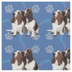 Artistic Basset Buddies Fabric