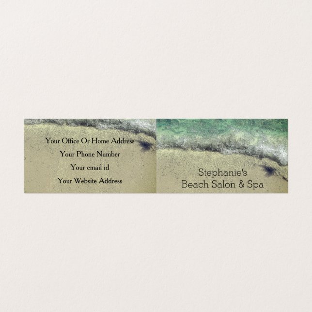 Artistic Beach Abstract Waves Coastal Salon Spa Business Card (Outside Unfolded)