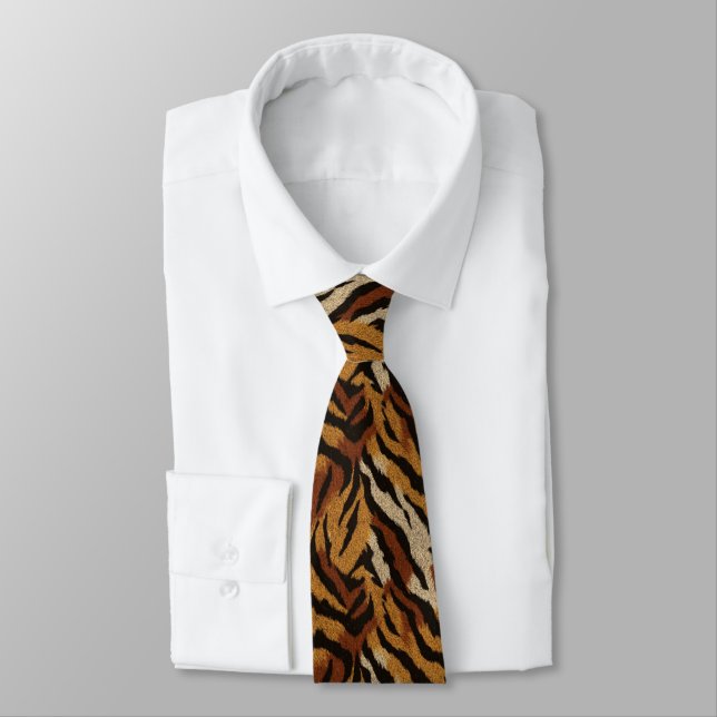 Artistic Best Man Tiger Print Tie (Tied)