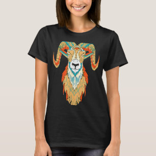 Artistic Big Horn Sheep Ram Head 80s Vibe Sketch G T-Shirt