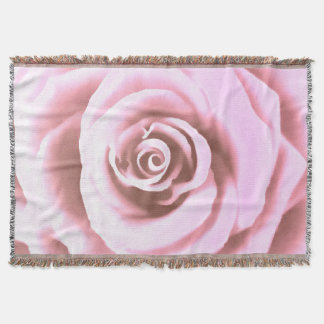 Artistic Big Pale Pink Rose Throw Blanket