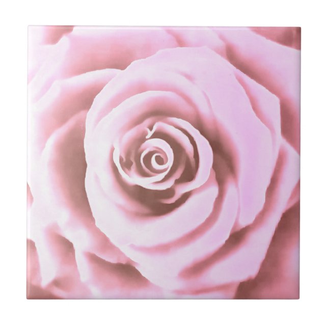 Artistic Big Pale Pink Rose Tile (Front)