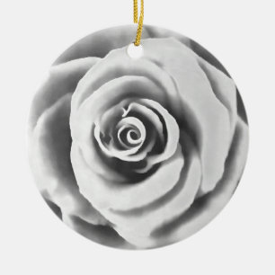 Artistic Big White Rose Ceramic Tree Decoration