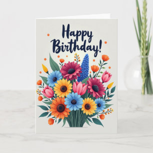 Artistic Birthday Bouquet Card