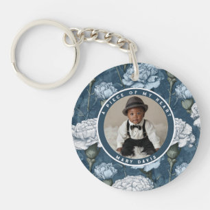 Artistic Birthday Gift For Wife Carnation Floral Key Ring