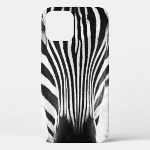 Artistic black and white closeup portrait of a zeb iPhone 12 case