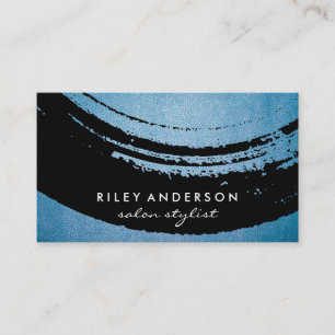 Artistic Black Brushed Leather Business Card