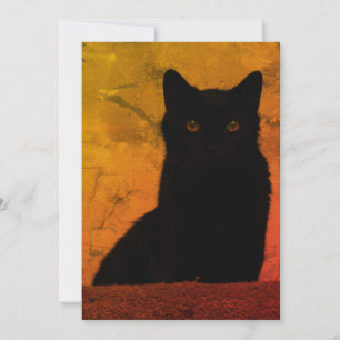 Artistic Black Cat Thank You Card