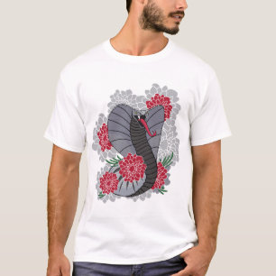 Artistic Black Crow and Red Roses Men's Graphic  T-Shirt