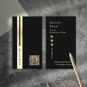 Artistic Black & Gold QR code Business Card