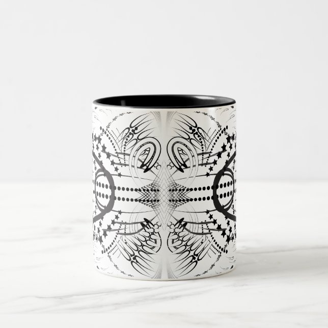 Artistic black white Coffee Mugs (Center)