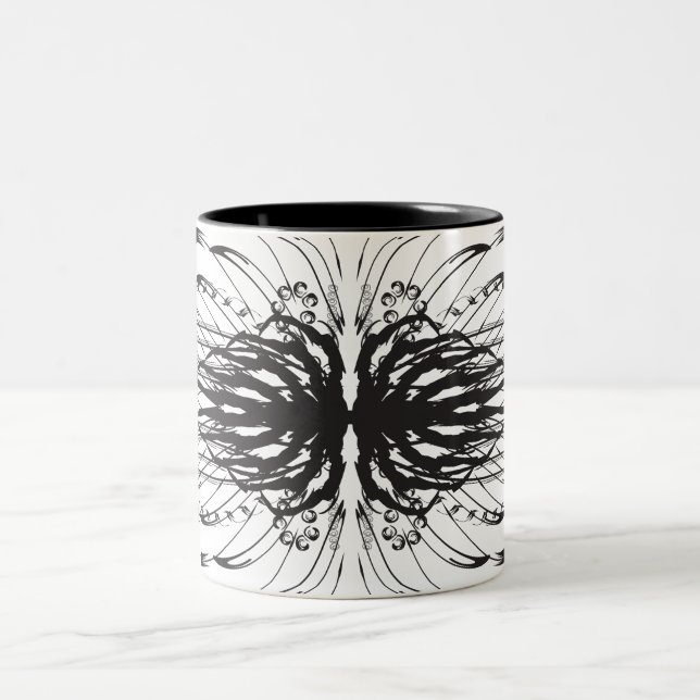 Artistic black white Coffee Mugs (Center)