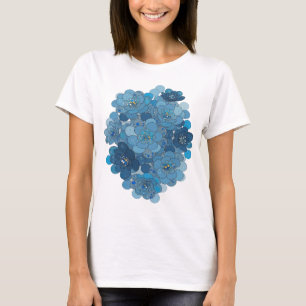 Artistic Blue BLUE FLORAL DESIGN Quote Design T-Shirt