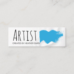 Artistic Blue Brushed Mini Business Card