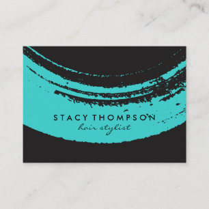 Artistic Blue Brushed on Black Business Card