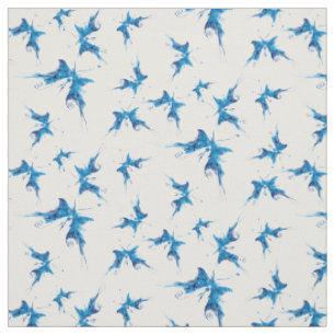 Artistic Blue Butterfly Fabric