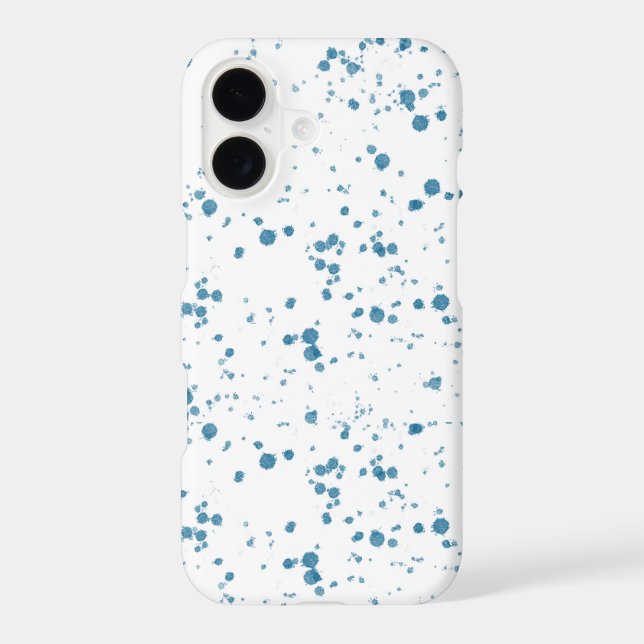 Artistic Blue Ink Splatter Abstract Minimalist Wat (Back)