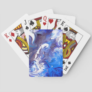 Artistic Blue Lightning Marble Playing Cards