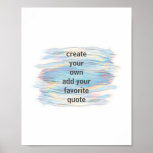 artistic blue stripes paint design add a quote poster