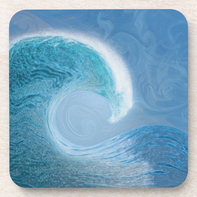 Artistic Blue Wave Coaster (Front)