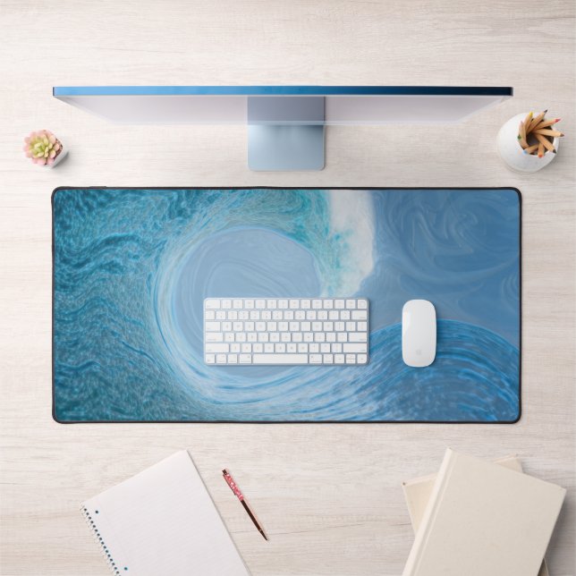 Artistic Blue Wave Desk Mat (Office 1)