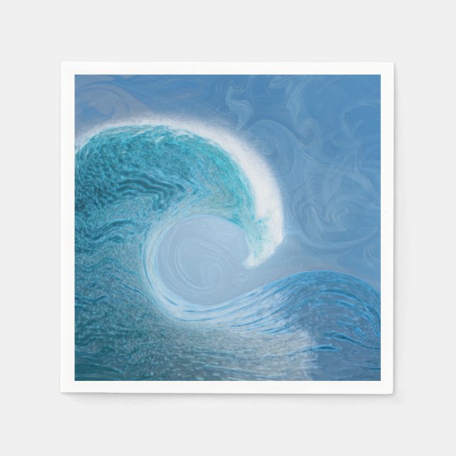 Artistic Blue Wave Napkin (Front)