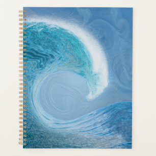 Artistic Blue Wave Planner