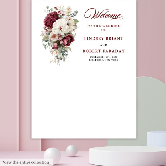 Artistic Boho Burgundy White Wedding Photo Prop Tapestry (Artistic Boho Burgundy White Wedding Photo Prop)