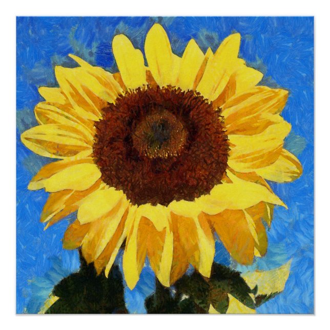 Artistic Bold and Bright Sunflower Poster (Front)
