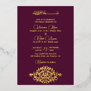 Artistic Botanical Floral Paisley Muslim Wedding