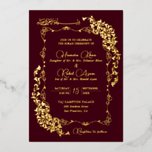 Artistic Botanical Floral Paisley Muslim Wedding
