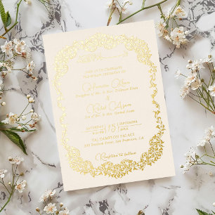 Artistic Botanical Floral Paisley Muslim Wedding