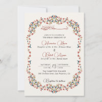 Artistic Botanical Floral Paisley Muslim Wedding