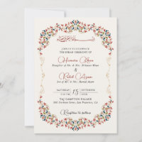 Artistic Botanical Floral Paisley Muslim Wedding