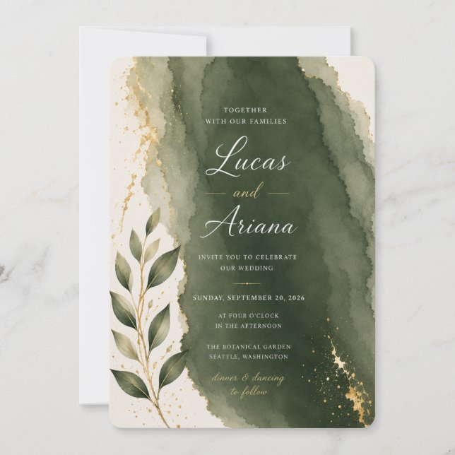 Artistic Botanical Wedding Invite (Front)