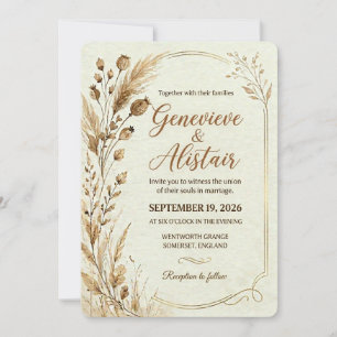Artistic Botanical Wedding Invite