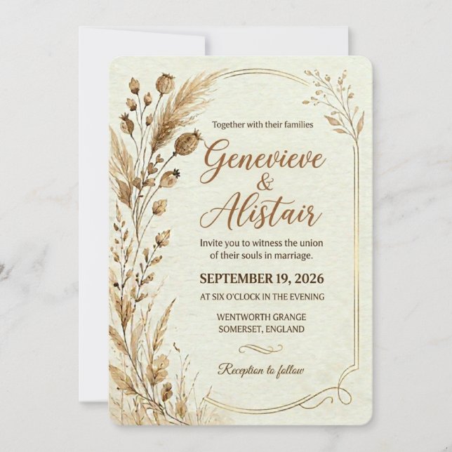 Artistic Botanical Wedding Invite (Front)