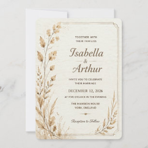 Artistic Botanical Wedding Invite