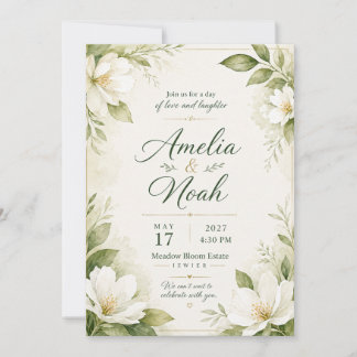 Artistic Botanical Wedding Invite