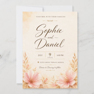 Artistic Botanical Wedding Invite