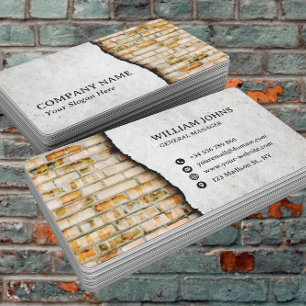 ARTISTIC BRICK & CONCRETE WALL CONSTRUCTION BUSINESS CARD