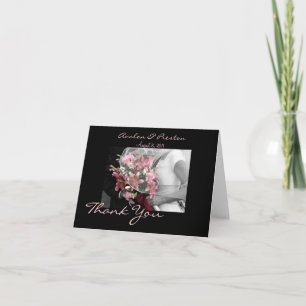 Artistic Bridal Couple Wedding Thank You Card